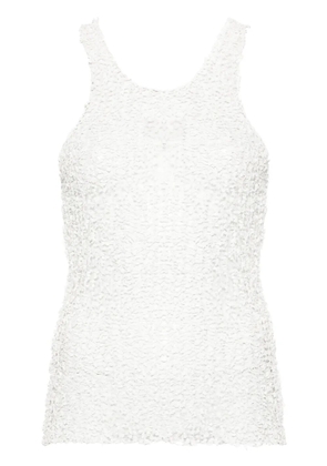 Maison Margiela sheer open tank top - White