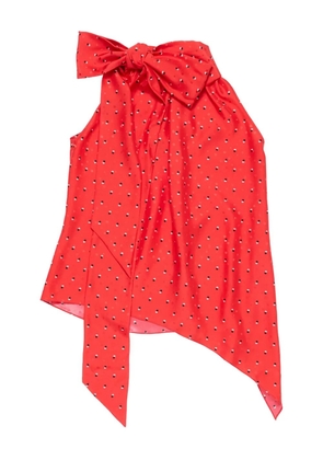 Acne Studios bow-detail asymmetric top - Red