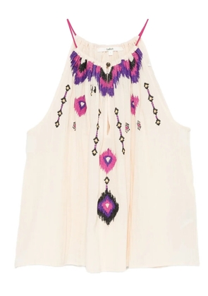 Ba&Sh Pela embroidered halterneck top - Neutrals