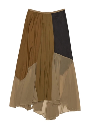 Bimba y Lola patchwork ruffled skirt - Brown