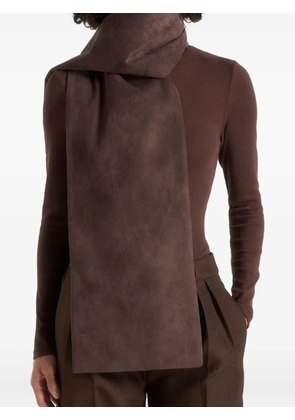 Manière De Voir Melia reversible Eiffel-patch scarf - Brown