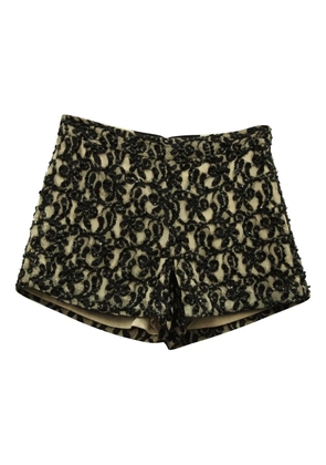 alice + olivia guipure-lace shorts - Neutrals