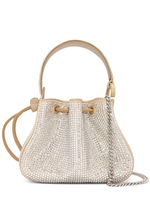 Oscar de la Renta nano O Handle crystal-pavé bag - Neutrals