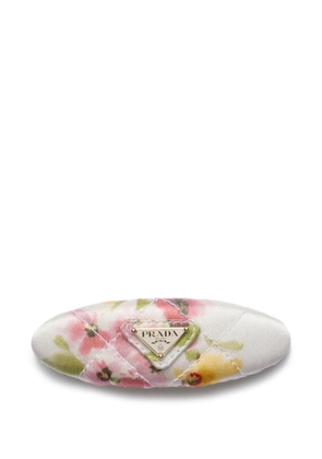 Prada quilted floral-print hair clip - Pink