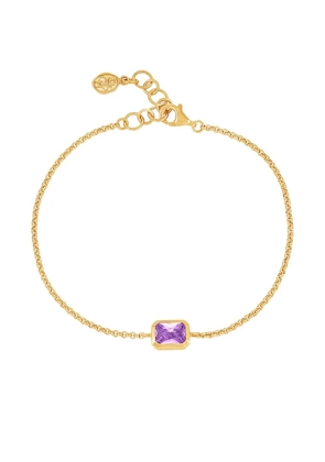 DOWER AND HALL Octagon amethyst chain bracelet - Gold