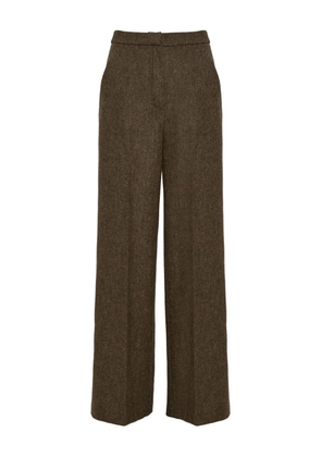 Yves Salomon flannel tailored trousers - Brown