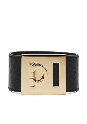 Ferragamo Gancini leather bracelet - Black