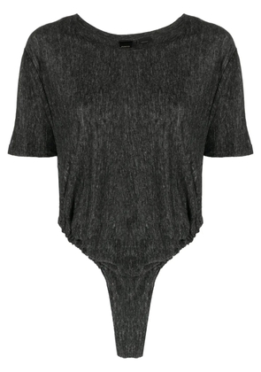 PINKO high-cut linen bodysuit - Black