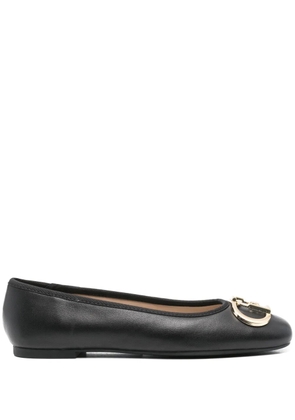 LIU JO logo-plaque ballet flats - Black