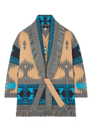 Alanui Icon jacquard fringed cardigan - Neutrals