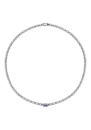 Officina Bernardi 18kt white gold Lumen sapphire and diamond necklace - Silver