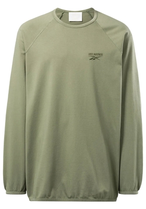Reebok LTD logo-embroidered raglan long sleeves T-shirt - Green