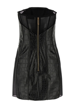 Elisabetta Franchi crocodile-print mini dress - Black
