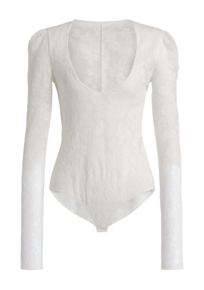 Alberta Ferretti long-sleeve wool body - White