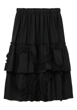 Black Comme Des Garçons ruffled tiered midi skirt