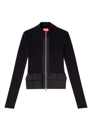 Diesel M-Melissa ribbed zip-front top - Black