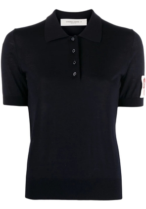 Golden Goose logo-patch polo shirt - Blue