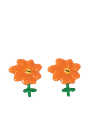 Marc Jacobs x David Shrigley Joy Flower stud earrings - Orange