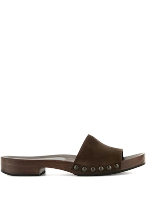 Miu Miu studded suede sandals - Brown