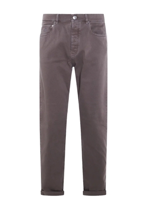 Brunello Cucinelli embroidered-pocket trousers - Brown