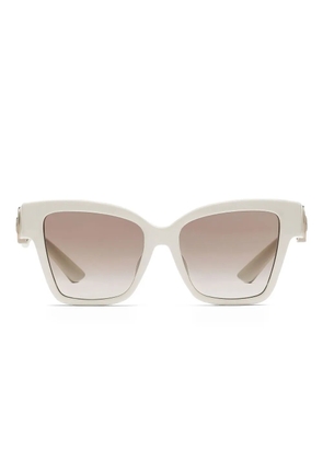 Dolce & Gabbana Eyewear logo-plaque square-frame sunglasses - Neutrals