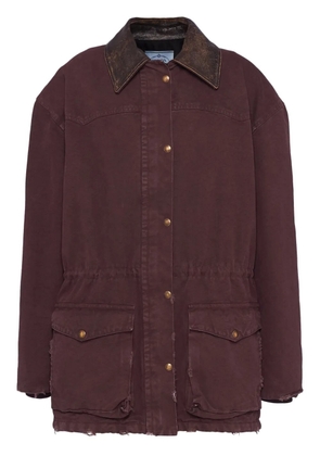 Prada single-breasted canvas jacket - Red