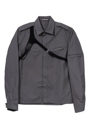 Hyein Seo shoulder-strap studded shirt - Grey