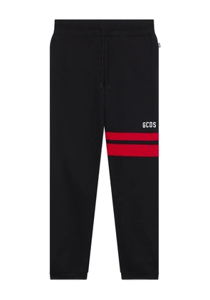 GCDS logo-print stripe-detail pants - Black