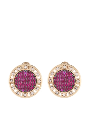 Officina Bernardi 18kt yellow gold large SenzaTempo ruby and diamond earrings