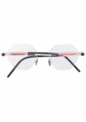 Kuboraum hexagonal-frame glasses - Black