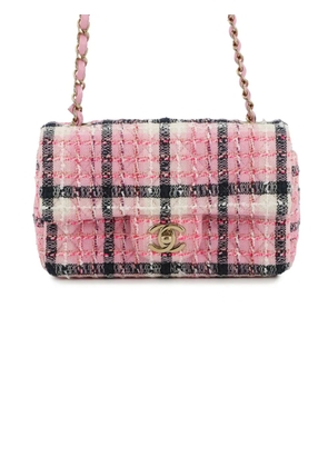 CHANEL Pre-Owned 2021-2025 Mini Rectangular Classic Tweed Single Flap crossbody bag - Pink