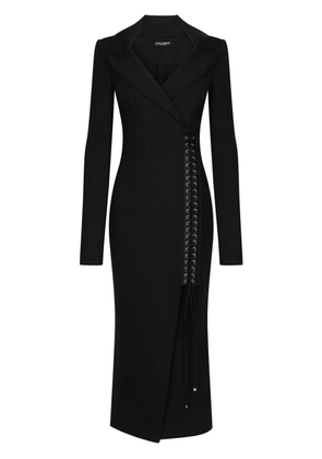 Dolce & Gabbana lace-up midi coat dress - Black