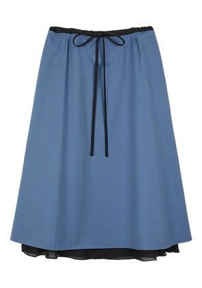 Ports 1961 tie-waist cotton midi skirt - Blue