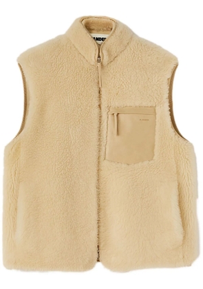 Jil Sander shearling zip-up gilet - Neutrals