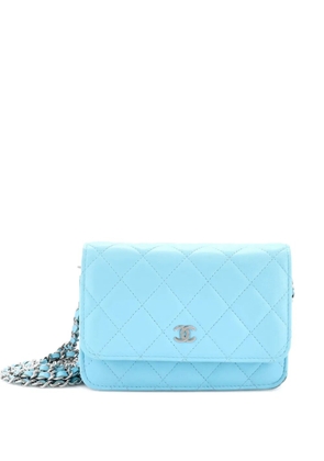 CHANEL Pre-Owned Wallet on Chain Quilted Lambskin Mini crossbody bag - Blue