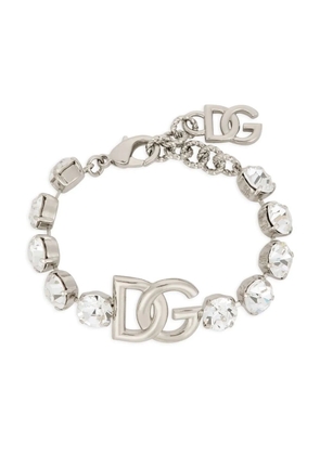 Dolce & Gabbana KIM DOLCE&GABBANA DG-logo rhinestone bracelet - Silver