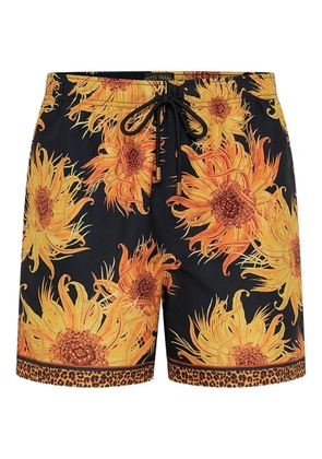 Camilla floral-print swim shorts - Black