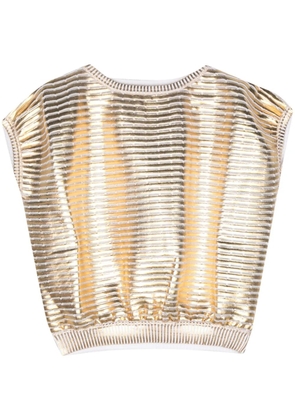 Genny striped lamé top - Gold