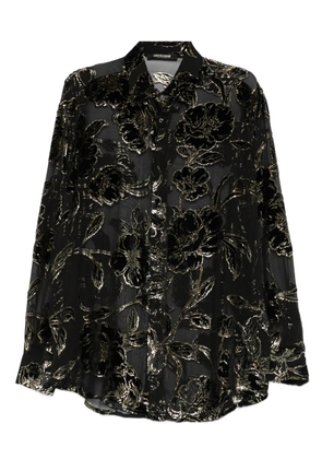 Roberto Cavalli floral-textured blouse - Black