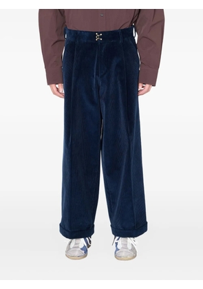 Kolor hook-detail corduroy trousers - Blue