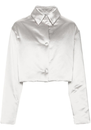 Fabiana Filippi duchess-satin cropped puffer jacket - Silver