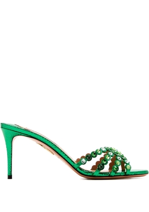 Aquazzura crystal-embellished sandals - Green