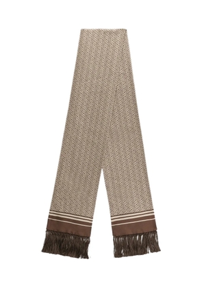 Dolce & Gabbana geometric-pattern fringed scarf - Brown