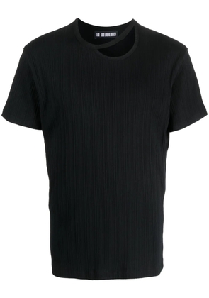 LGN LOUIS GABRIEL NOUCHI cut-out plissé cotton T-shirt - Black