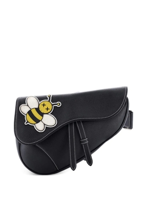Christian Dior Pre-Owned KAWS Saddle Leather with Applique crossbody bag - Black