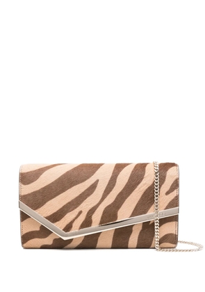 Jimmy Choo Emmie zebra-print clutch bag - Neutrals