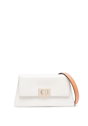 Furla twist-lock leather crossbody bag - White