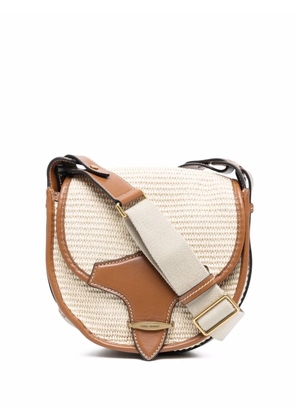 ISABEL MARANT Botsy leather-trim crossbody bag - Neutrals