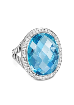 David Yurman sterling silver Albion Oval topaz and diamond ring (21mm)