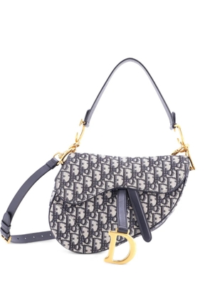 Christian Dior Pre-Owned Saddle Handbag with Strap Oblique Canvas Medium shoulder bag - Blue